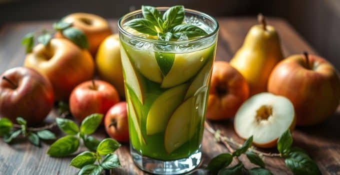 Apple-Pear Basil Breeze Juice