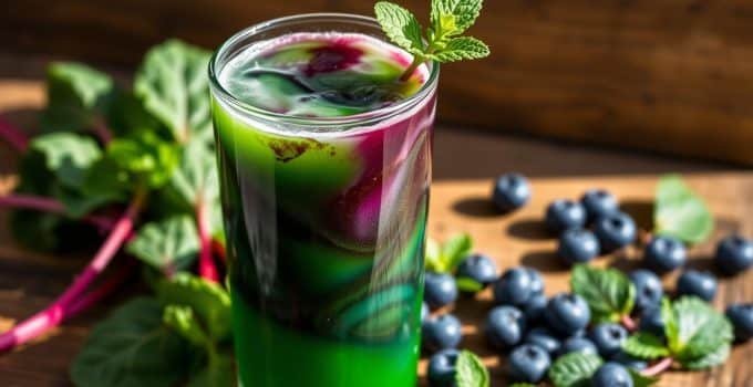 Chard-Blueberry Mint Juice