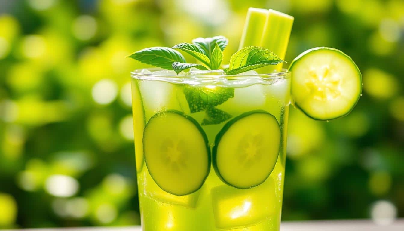 Cucumber-Celery Basil Infusion Juice