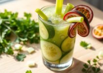 Cucumber-Celery Passionfruit Spark Juice