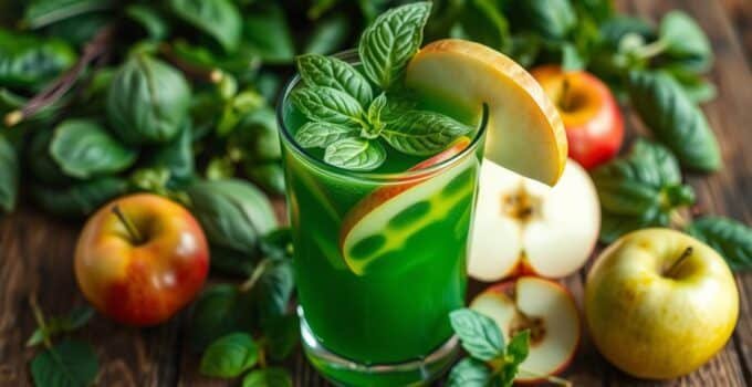 Spinach-Apple Basil Infusion Juice