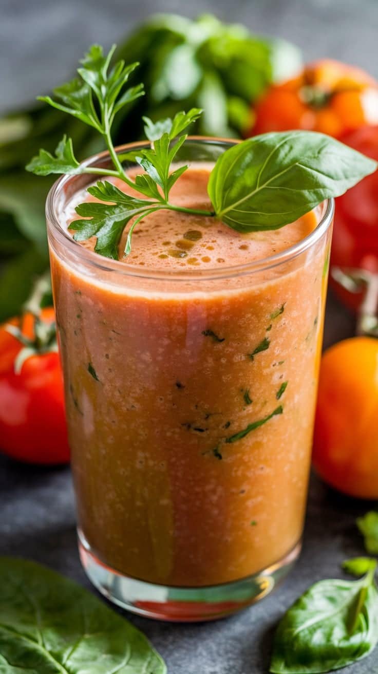 Tomato-Spinach Herb Infusion Juice