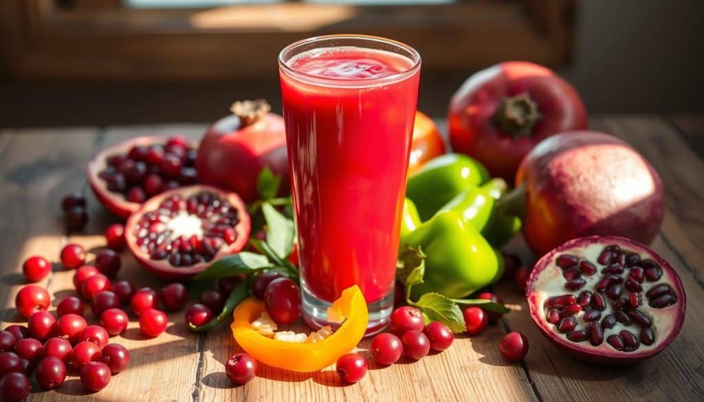 Cranberry-Bell Pepper Pomegranate Juice