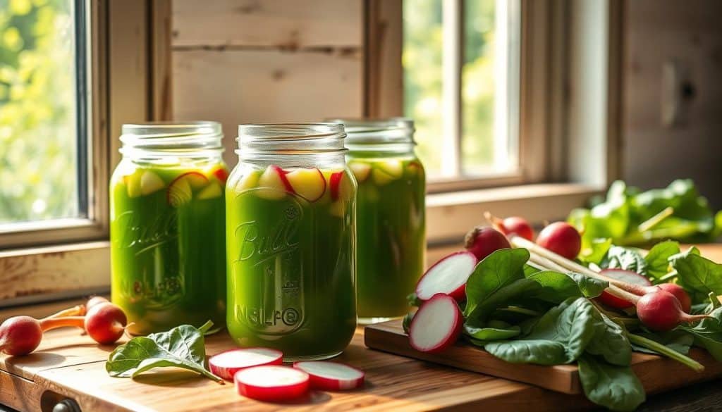 homemade green juice storage