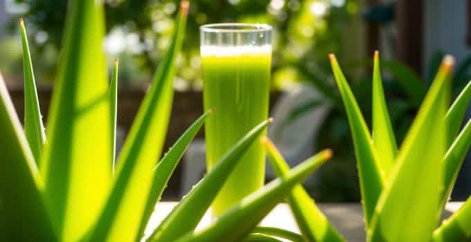 Aloe Vera and Green Apple Juice