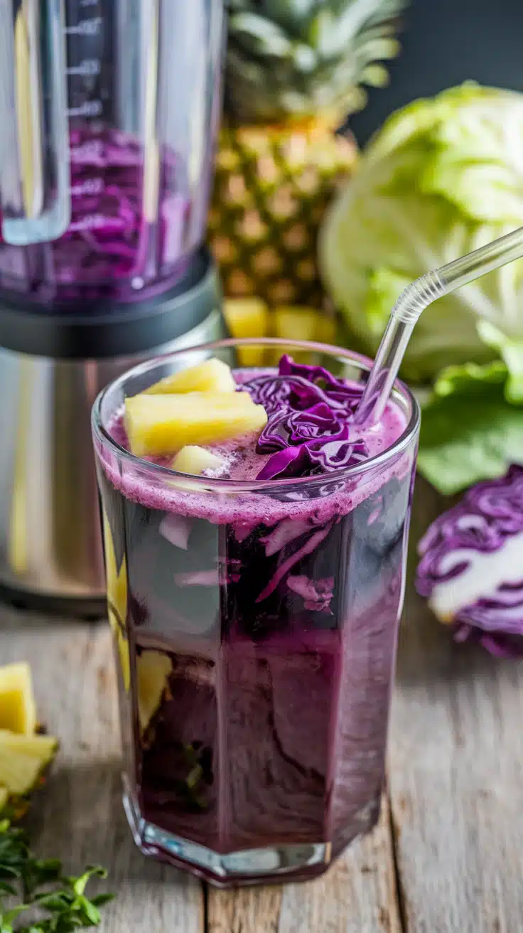 Purple Cabbage and Pineapple Juice