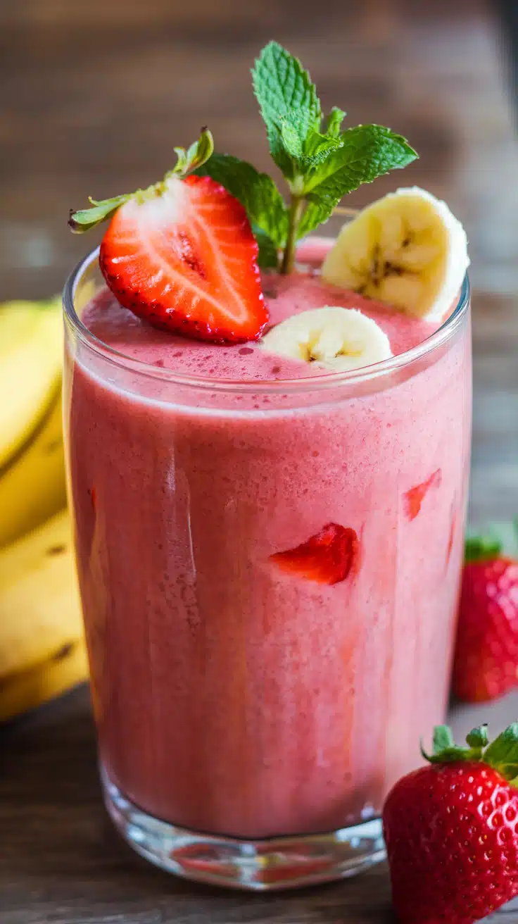 Strawberry and Banana Smoothie Juice