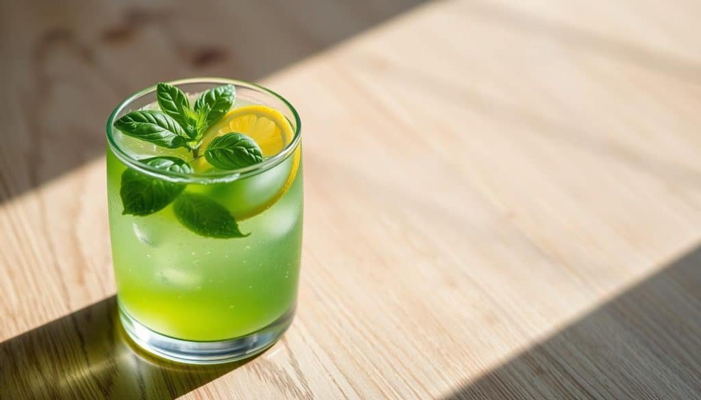 hydrating basil beverage