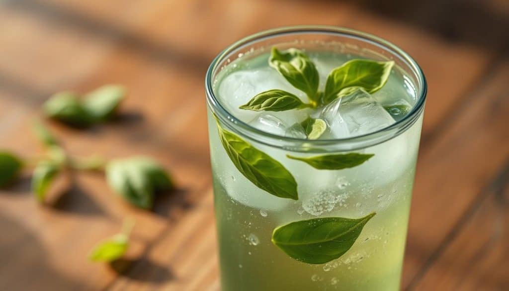 hydrating basil beverage