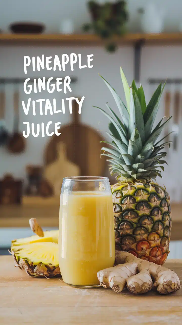 View of Pineapple Ginger Vitality Juice - Juicing Made Easy